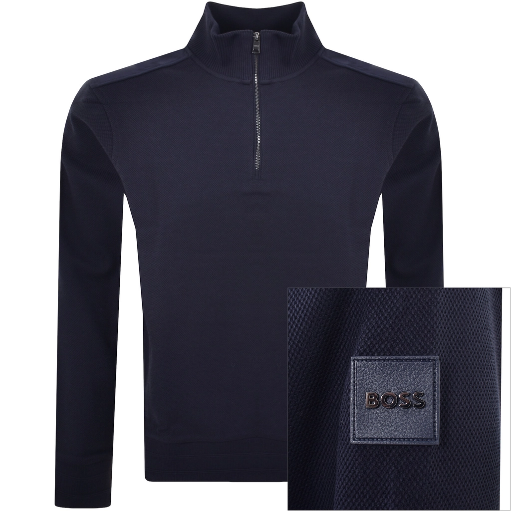 Hugo Boss BOSS H Sidney 59 Quarter Zip Sweatshirt Navy